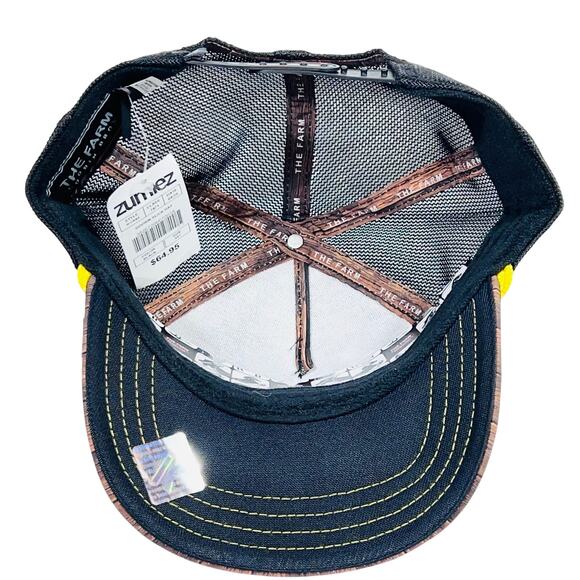 Goorin Bros The Farm Slick Seal Trucker Snapback Hat Cap Golfer Black Yellow New - Picture 3 of 5